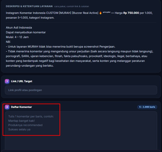 instagram komentar custom tutorial